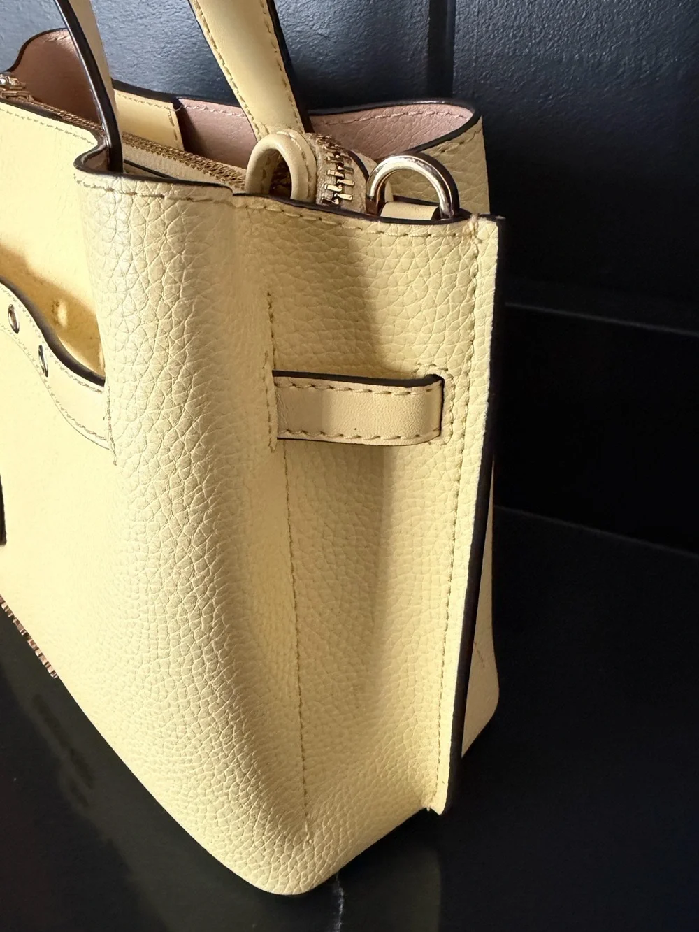 Michael Kors Yellow Pebbled Leather Satchel Wallet Set - Picture 3 of 14